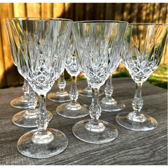 Capri Crystal Collection JMP Marketing Retired Crystal Wine Glasses-Italy-Set 9 - Picture 1 of 6